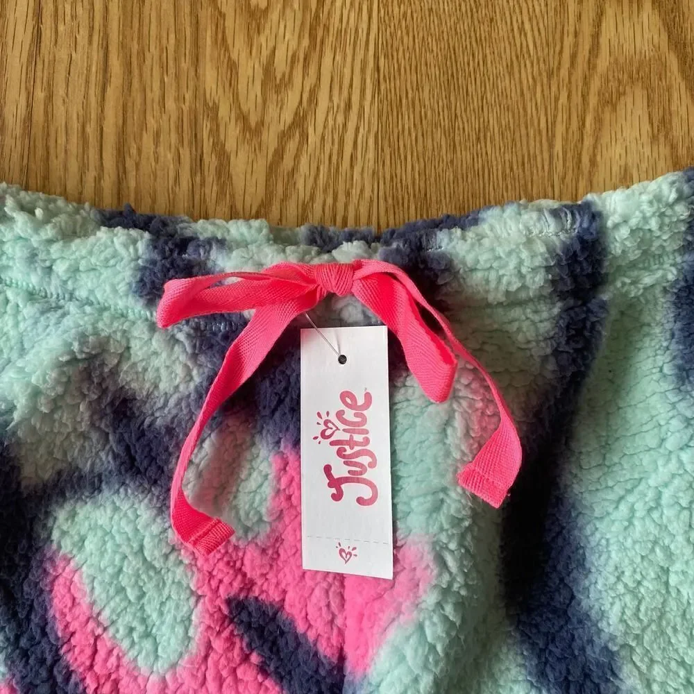 Justice Sherpa Tie Dye Pajama Set Blue Pink 16/18